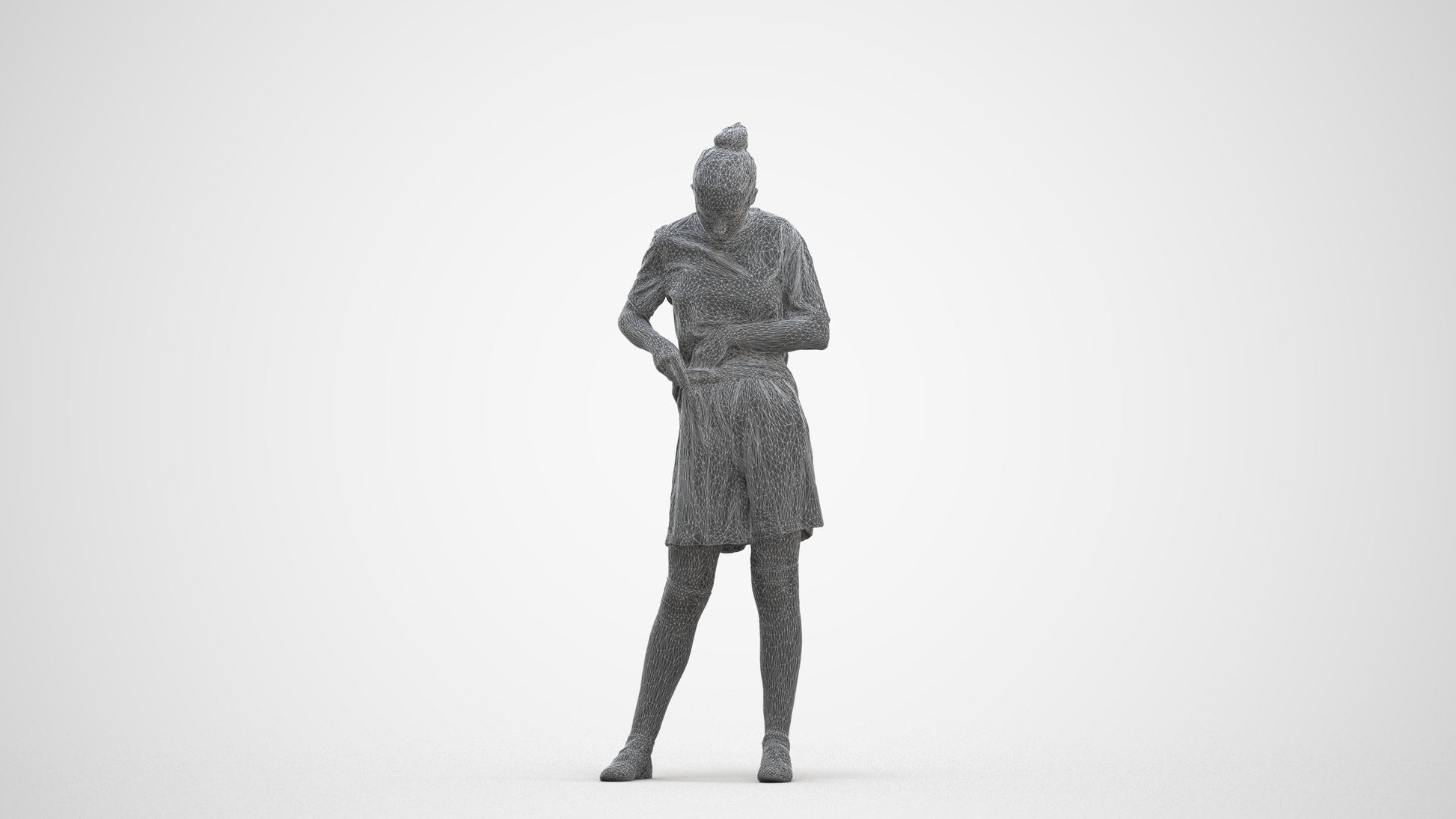realistic 3D people girl sport, render-ready for V-Ray and Corona, FBX OBJ, three-quarter front view render