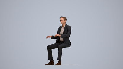 3D scanned man business, photorealistic archviz people for Enscape and SketchUp, top-down view render