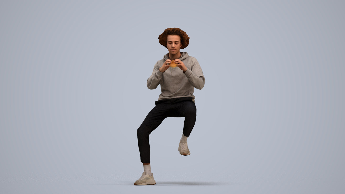 realistic 3D people man casual sitting, render-ready for V-Ray and Corona, FBX OBJ, standing pose render