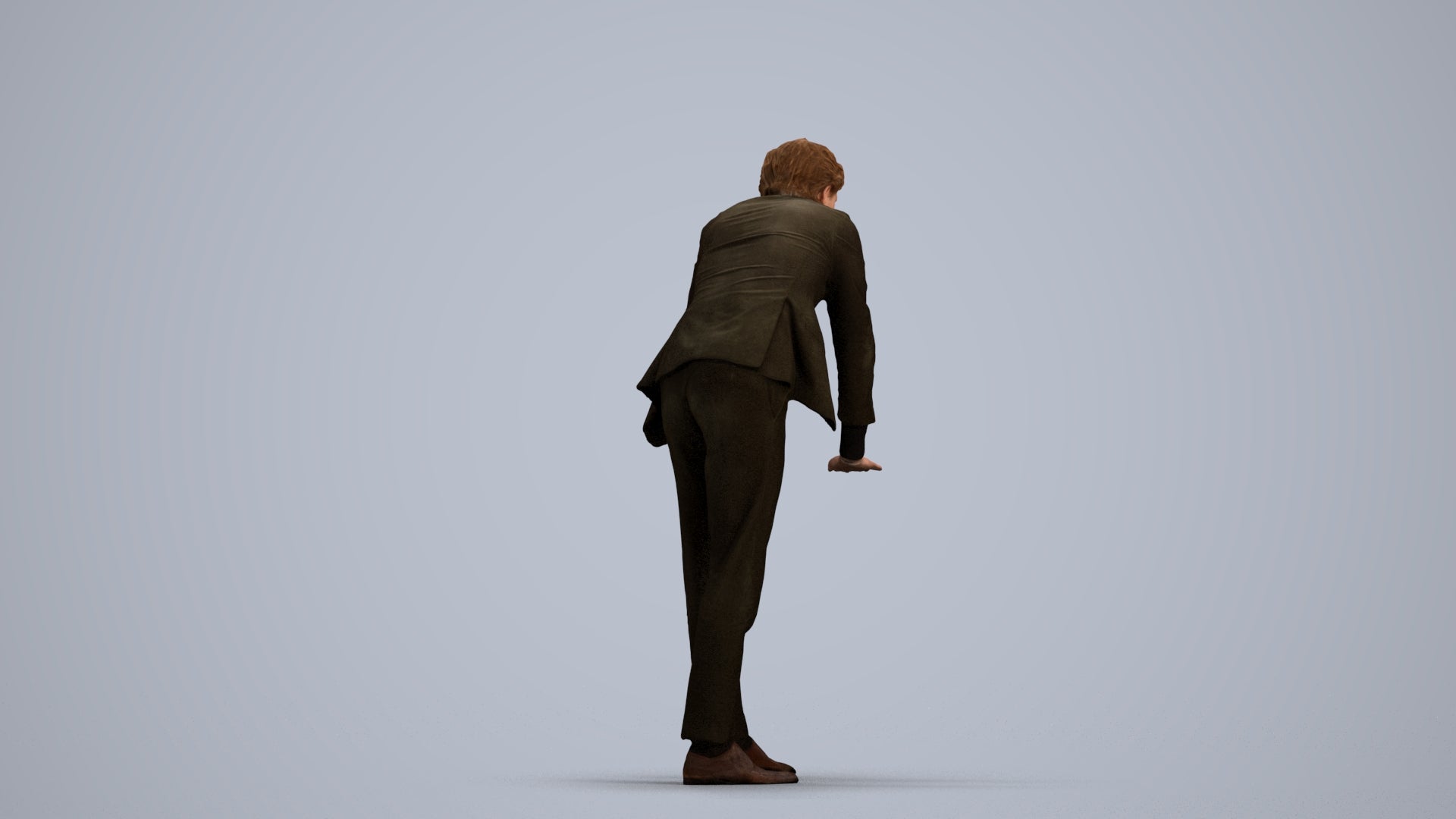 realistic 3D man business, scanned archviz people for Blender and 3ds Max, front view render