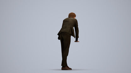 realistic 3D man business, scanned archviz people for Blender and 3ds Max, front view render