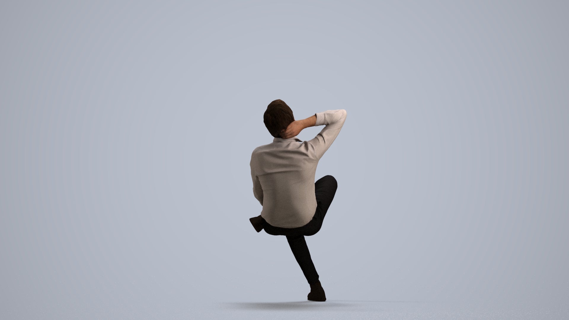 realistic 3D human man business, archviz people FBX OBJ for Blender, front view render