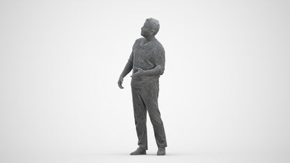 realistic 3D man casual standing, scanned archviz people for Blender and 3ds Max, three-quarter front view render