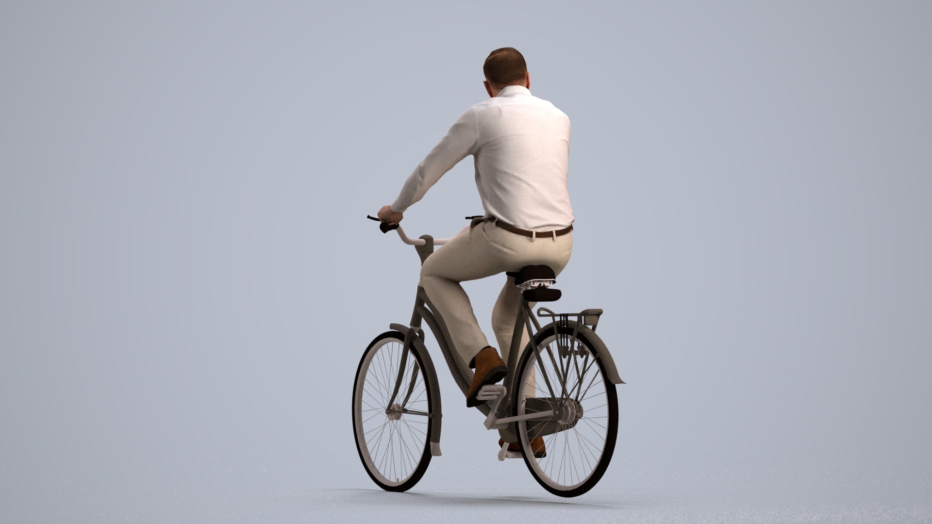 realistic 3D people man casual cycling, render-ready for V-Ray and Corona, FBX OBJ, front view render