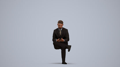 realistic 3D people man business, render-ready for V-Ray and Corona, FBX OBJ, standing pose render