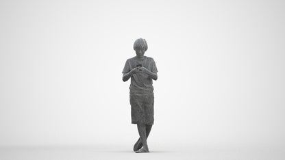scanned 3D boy casual kids, photogrammetry people for Enscape and V-Ray, three-quarter front view render
