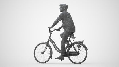 photogrammetry 3D man casual cycling, realistic human model archviz FBX, square thumbnail