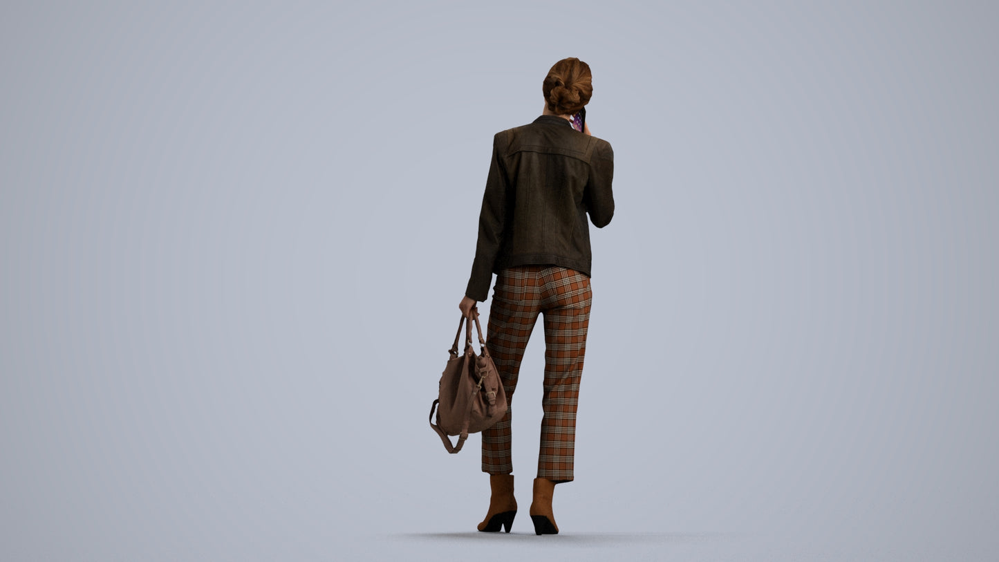 realistic 3D people woman business standing, render-ready for V-Ray and Corona, FBX OBJ, front view render