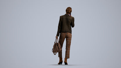 realistic 3D people woman business standing, render-ready for V-Ray and Corona, FBX OBJ, front view render