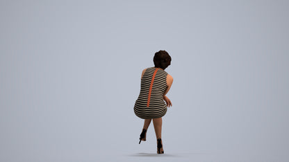 3D people model woman casual sitting, scanned human for 3ds Max rendering, front view render
