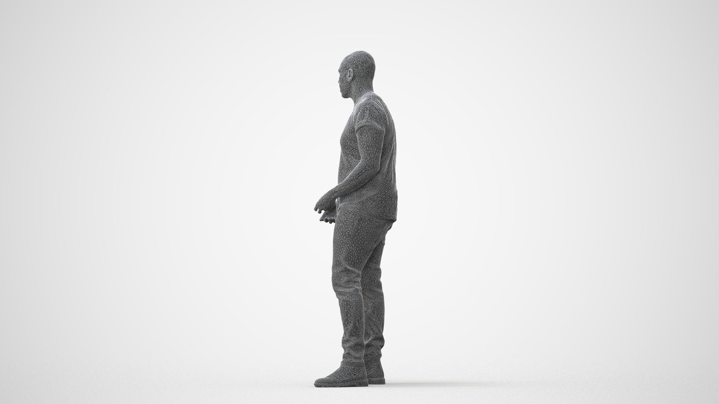 realistic 3D people man casual standing, render-ready for V-Ray and Corona, FBX OBJ, square thumbnail