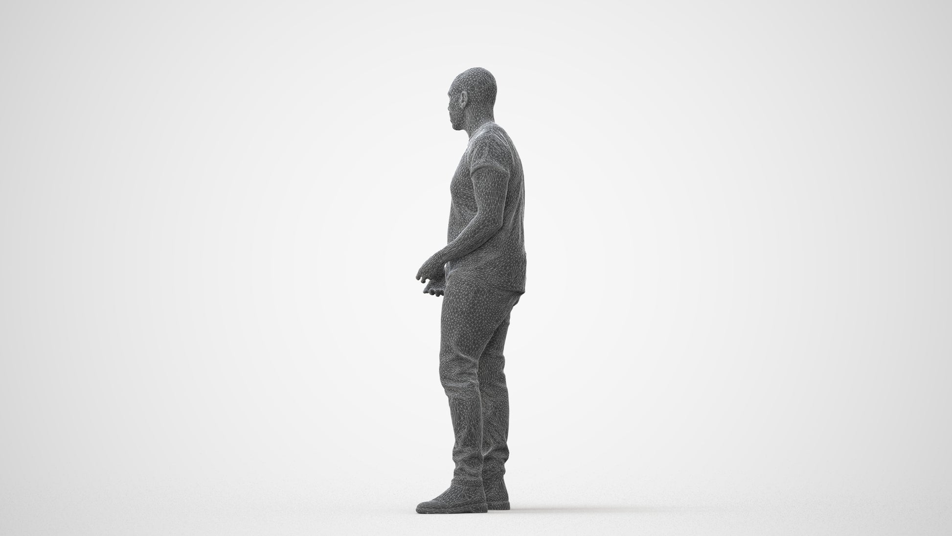 realistic 3D people man casual standing, render-ready for V-Ray and Corona, FBX OBJ, square thumbnail