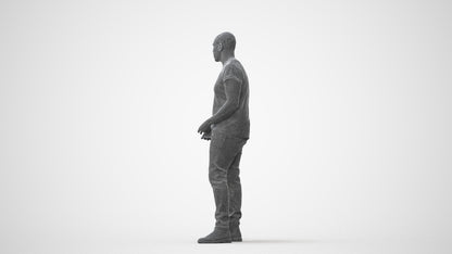 realistic 3D people man casual standing, render-ready for V-Ray and Corona, FBX OBJ, square thumbnail