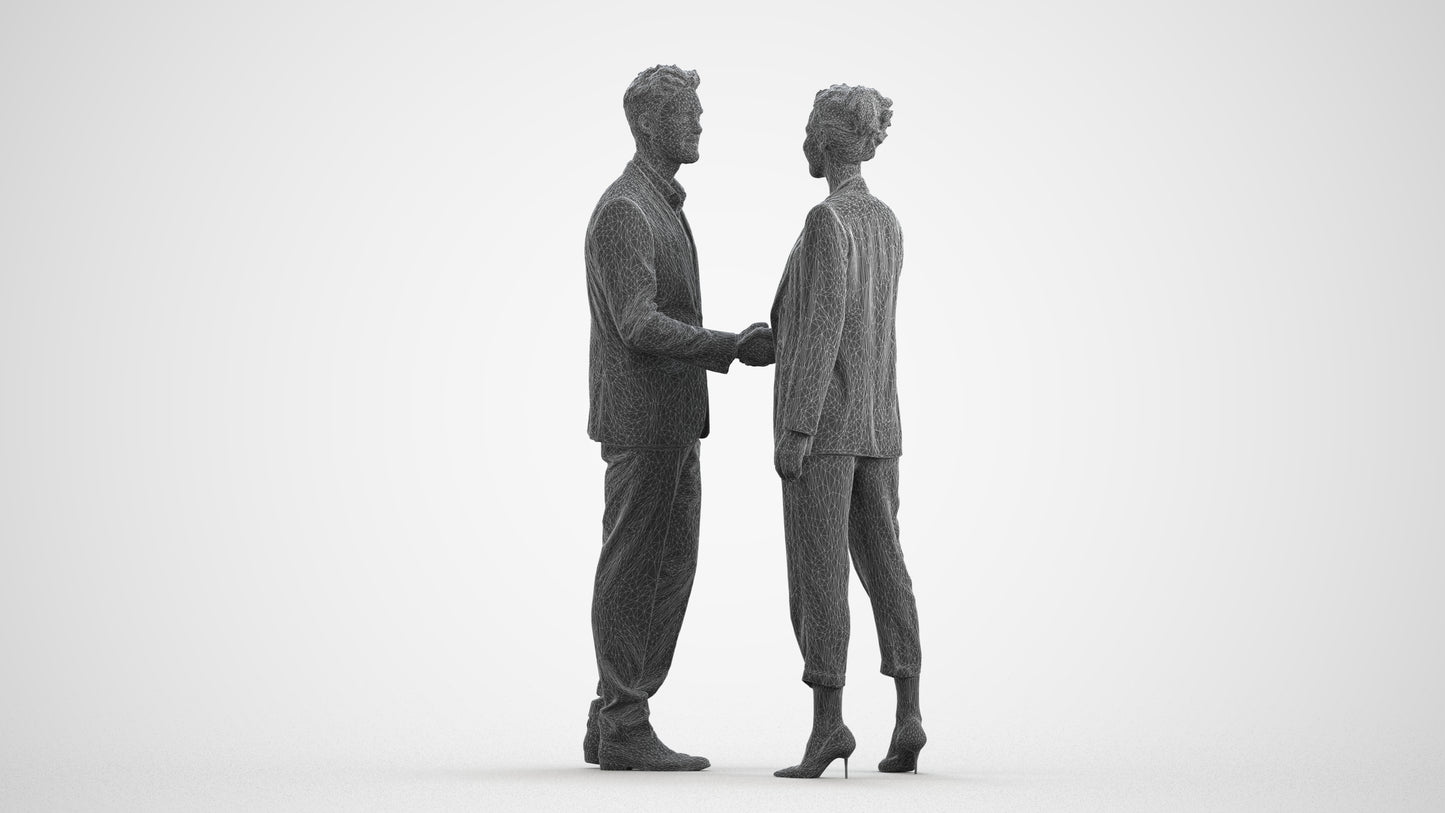 3D people model woman business shopping, scanned human for 3ds Max rendering, wireframe front view