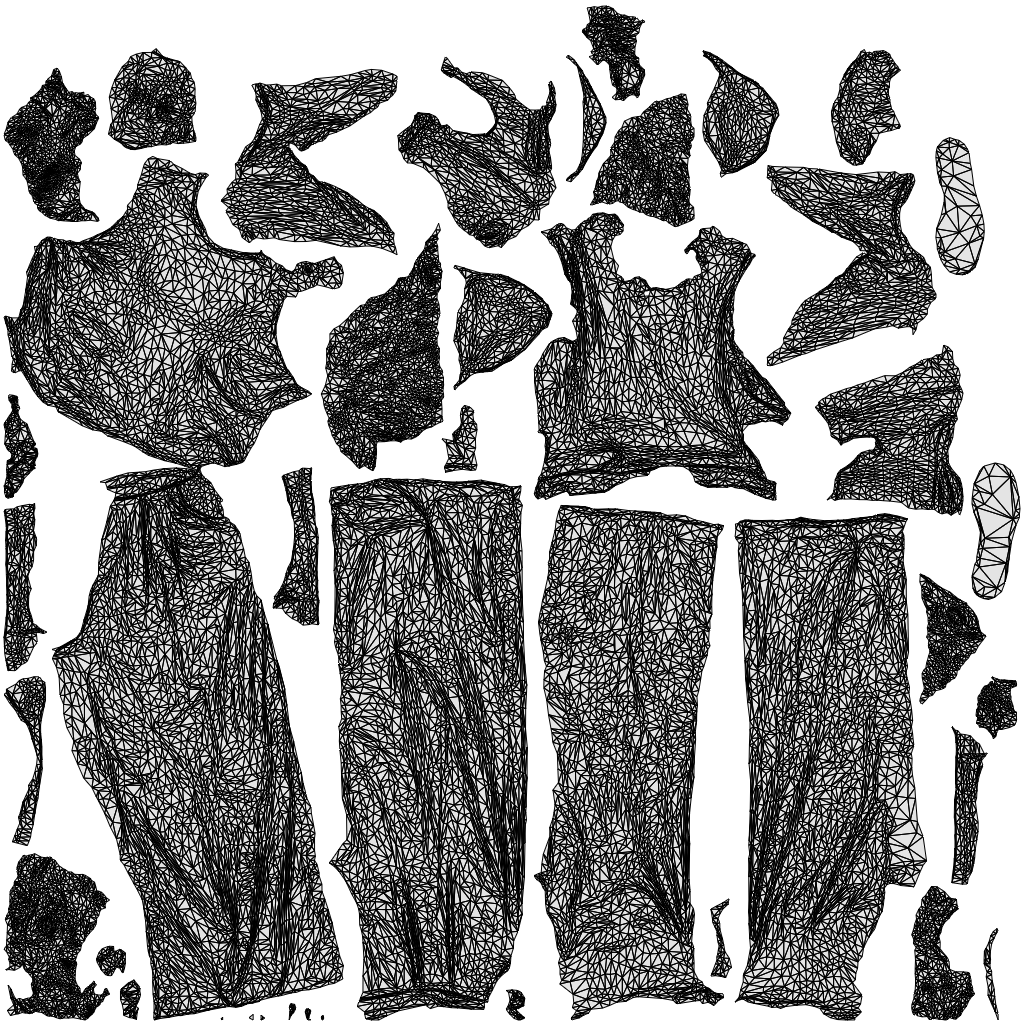 scanned 3D woman casual standing, photogrammetry people for Enscape and V-Ray, wireframe top-down view