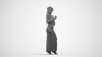 realistic 3D woman formal formalaffairs, scanned archviz people for Blender and 3ds Max, wireframe side view
