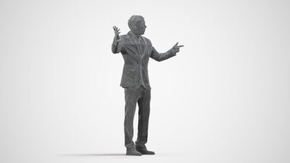 realistic 3D people man business, render-ready for V-Ray and Corona, FBX OBJ, wireframe side view
