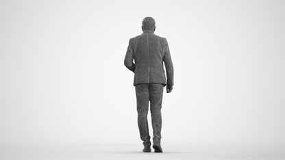 realistic 3D human man business, archviz people FBX OBJ for Blender, wireframe front view