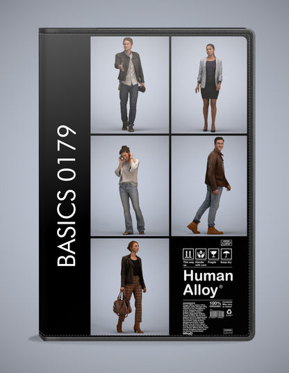5 3D scanned people walking, photorealistic archviz pack for Enscape and SketchUp