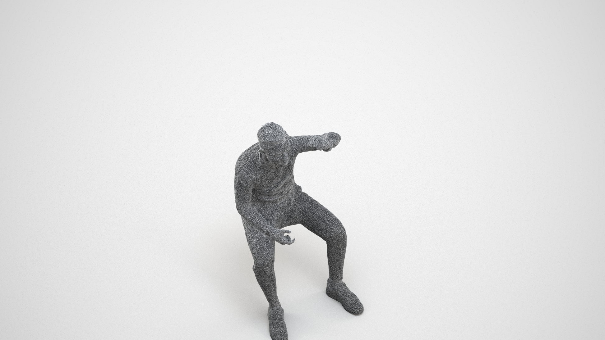 scanned 3D boy casual kids, photogrammetry people for Enscape and V-Ray, wireframe three-quarter view