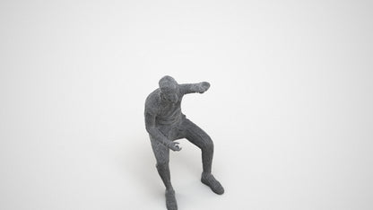 scanned 3D boy casual kids, photogrammetry people for Enscape and V-Ray, wireframe three-quarter view