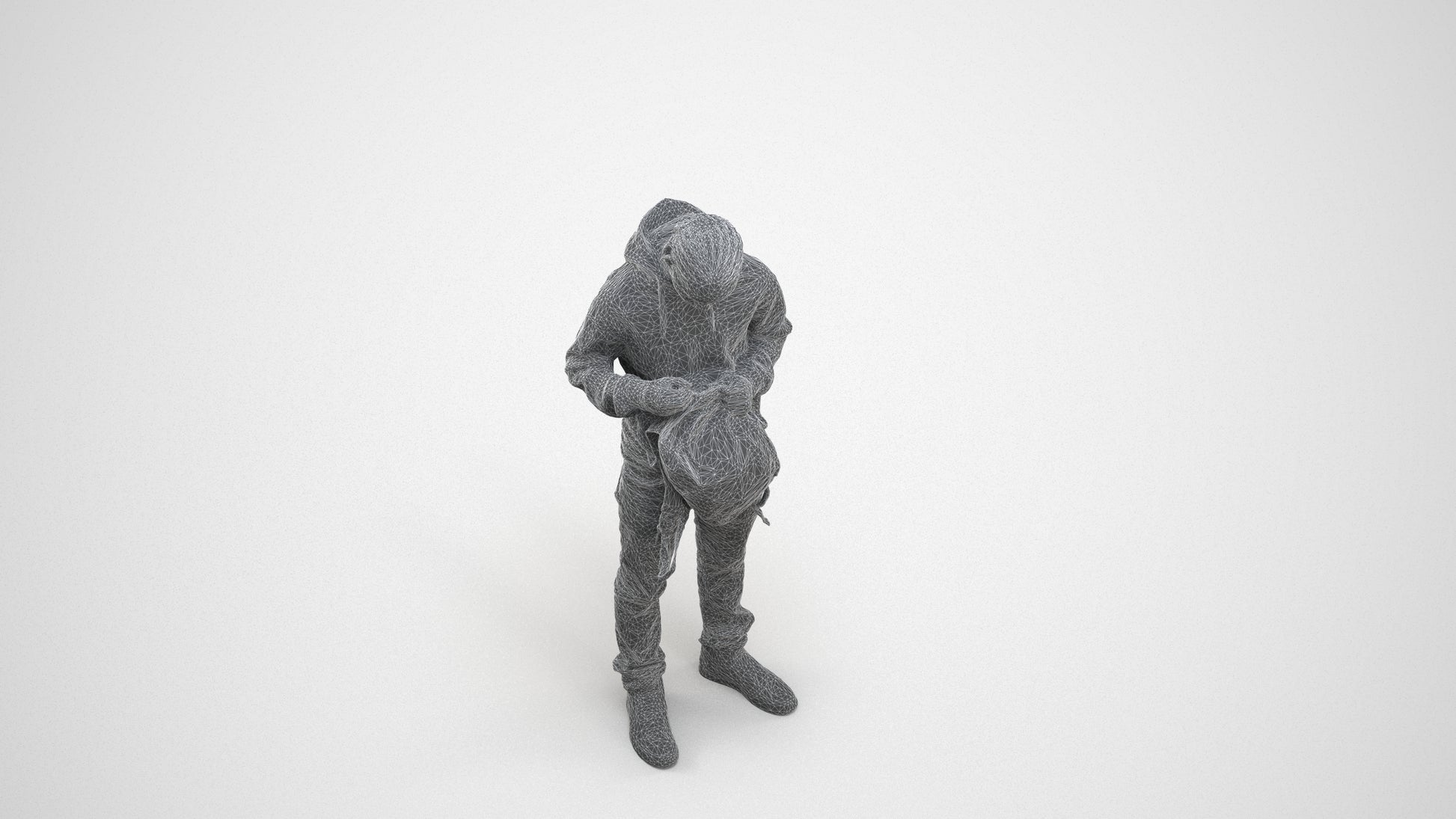 photogrammetry 3D boy casual kids, realistic human model archviz FBX, wireframe three-quarter view