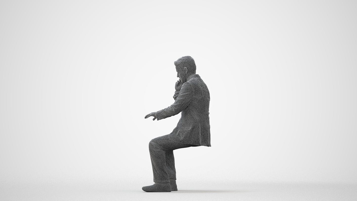 3D people model man business, scanned human for 3ds Max rendering, square thumbnail
