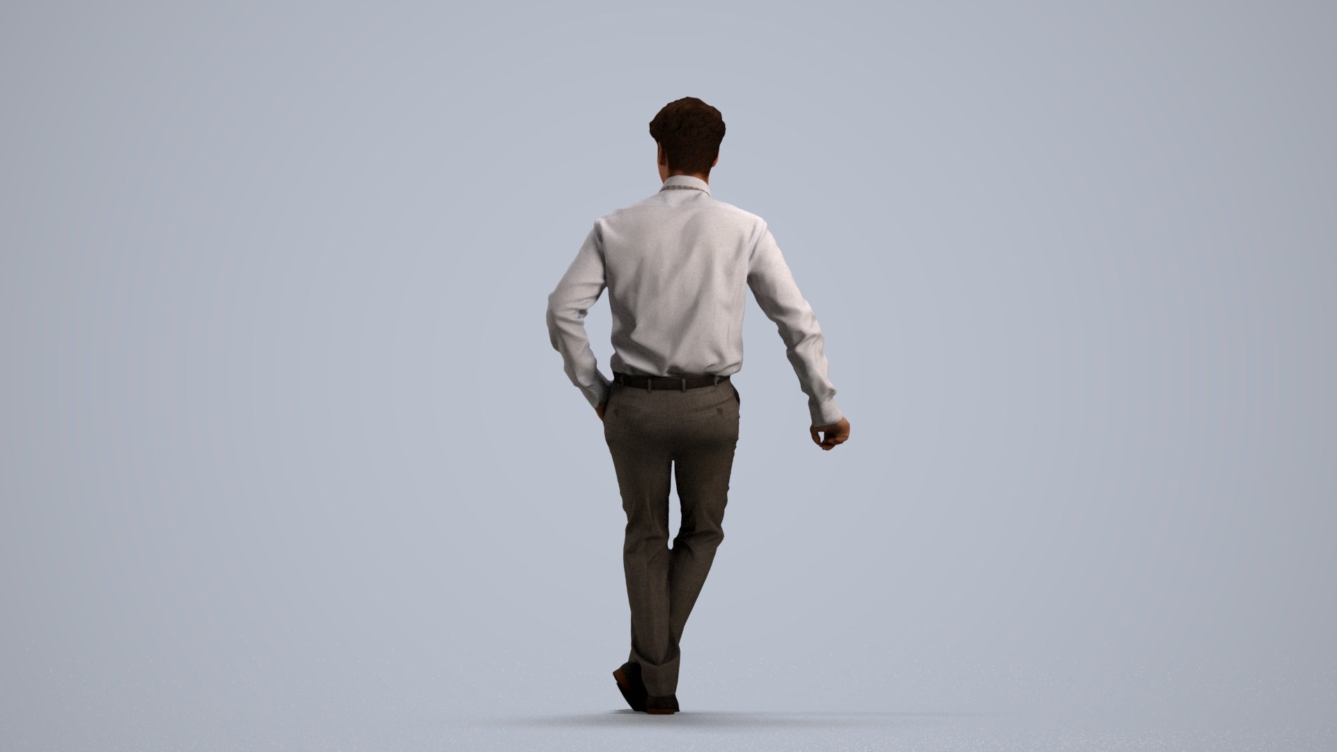 realistic 3D human man business, archviz people FBX OBJ for Blender, front view render