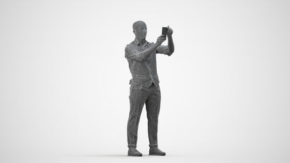 realistic 3D man business, scanned archviz people for Blender and 3ds Max, wireframe side view