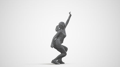 photogrammetry 3D woman sport, realistic human model archviz FBX, wireframe side view
