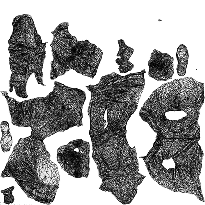 realistic 3D people senior man casual sitting, render-ready for V-Ray and Corona, FBX OBJ, wireframe top-down view