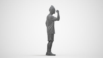 3D people model man sport, scanned human for 3ds Max rendering, wireframe side view