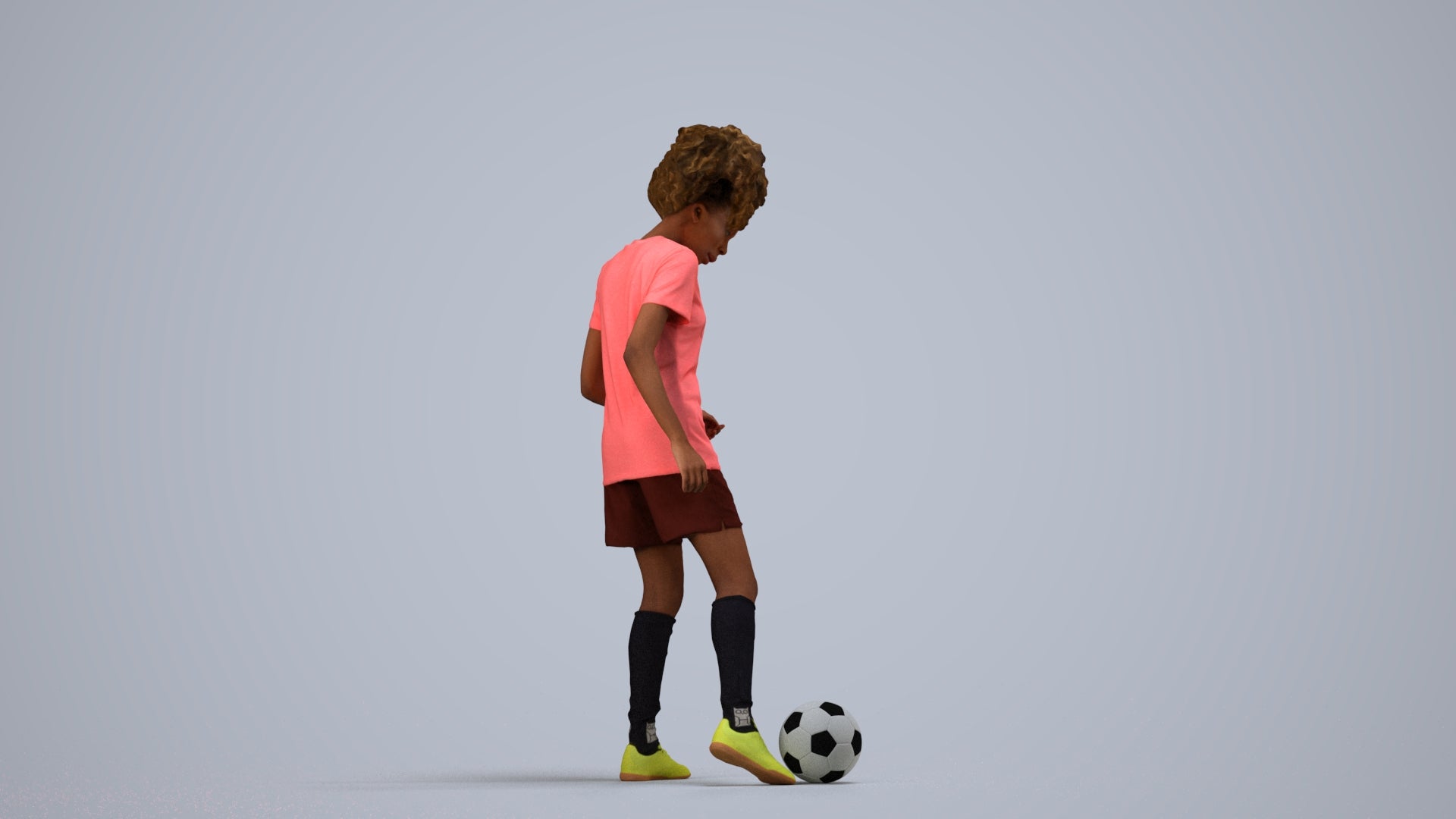 realistic 3D woman sport, scanned archviz people for Blender and 3ds Max, side view render