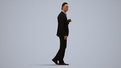 scanned 3D man business, photogrammetry people for Enscape and V-Ray, side view render