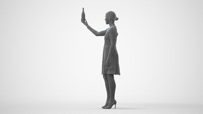 photogrammetry 3D woman casual hospitality, realistic human model archviz FBX, square thumbnail