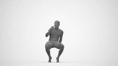 realistic 3D people man pool, render-ready for V-Ray and Corona, FBX OBJ, wireframe back view
