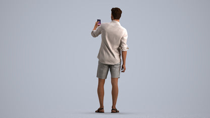 photogrammetry 3D man casual standing, realistic human model archviz FBX, front view render