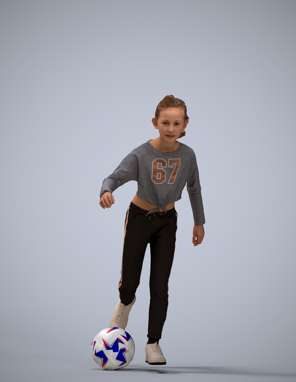 3D scanned girl kids sport, photorealistic archviz people for Enscape and SketchUp