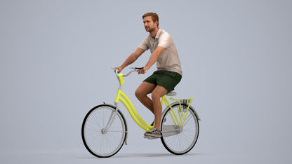 3D human model man casual mix, photogrammetry scanned person for archviz, standing pose render