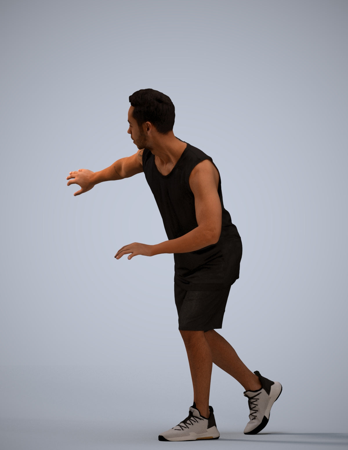 3D people model man sport, scanned human for 3ds Max rendering
