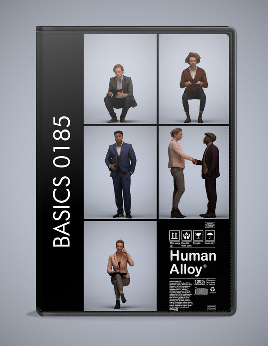 3D human models business bundle, 5 photogrammetry scanned people for archviz