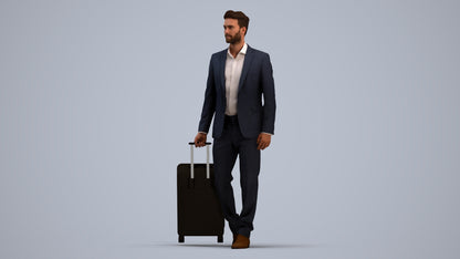 realistic 3D human man business, archviz people FBX OBJ for Blender, standing pose render