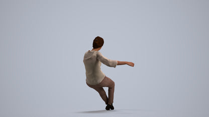 realistic 3D woman casual sitting, scanned archviz people for Blender and 3ds Max, front view render