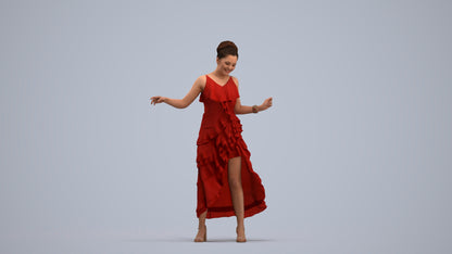 3D human model woman formal, photogrammetry scanned person for archviz, standing pose render