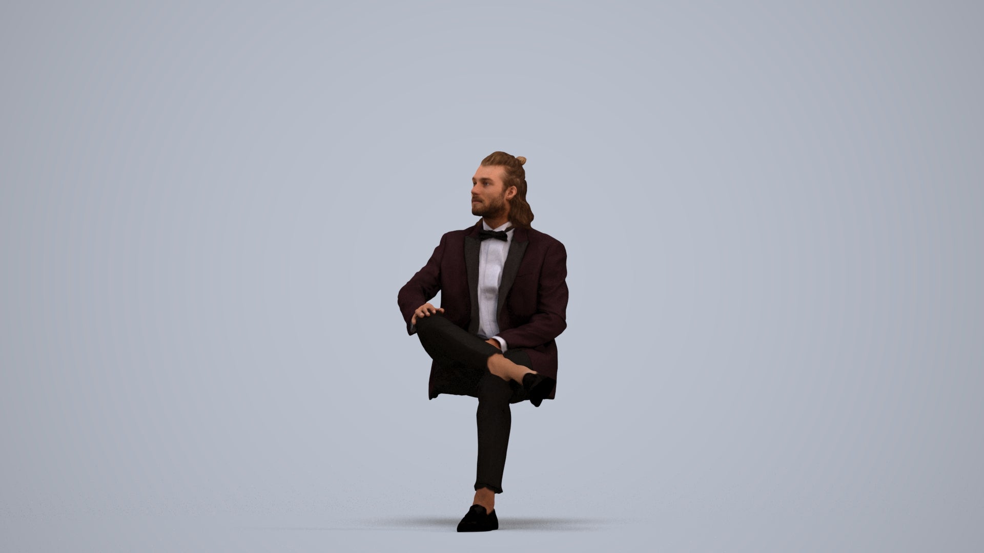 scanned 3D man formal formalaffairs, photogrammetry people for Enscape and V-Ray, standing pose render