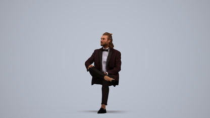 scanned 3D man formal formalaffairs, photogrammetry people for Enscape and V-Ray, standing pose render
