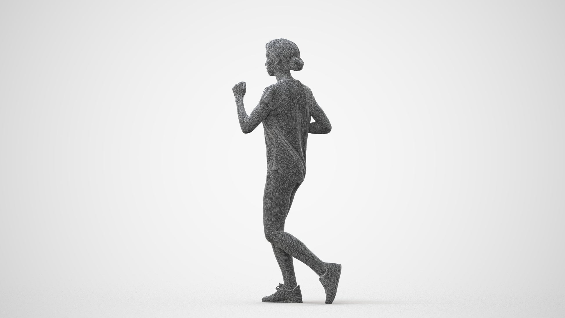 realistic 3D woman sport walking, scanned archviz people for Blender and 3ds Max, square thumbnail