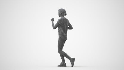 realistic 3D woman sport walking, scanned archviz people for Blender and 3ds Max, square thumbnail