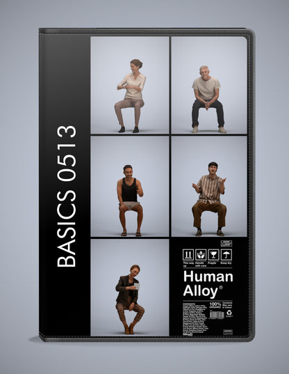 5x realistic 3D people sitting pack, scanned archviz collection for Blender and 3ds Max