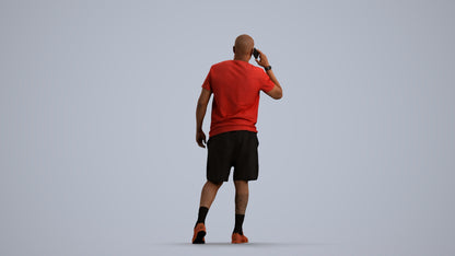scanned 3D man sport, photogrammetry people for Enscape and V-Ray, front view render